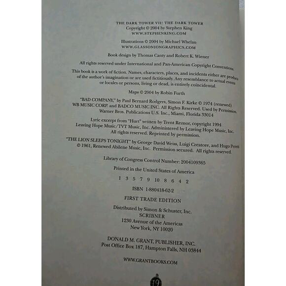 The Dark Tower VII 7 By Stephen King 1st Trade Edition 1st Printing Hardcover - Picture 5 of 9